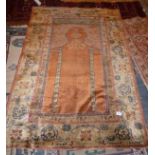 A Turkish prayer mat silk rug c1900 (150