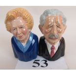 A pair of Bairstow Manor Collectibles limited edition character jugs from the British Prime