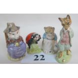Four Royal Albert Beatrix Potter figures, 'And His Pig Had None'.