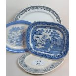 Four Victorian and early 20th century meat platters,