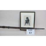 An antique Japanese Samurai Yari (spear), probably Edo period, traces of abalone to upper shaft,