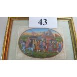 Indian School (20th century) - A mughal miniature painting in oval,