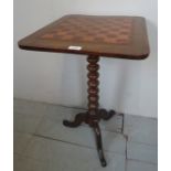 A 19th century leather topped chess table,