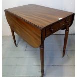 A 19th century small mahogany Pembroke drop leaf table with single drawer to one end and