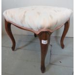 A Victorian walnut framed stool with upholstered top est: £10-£20