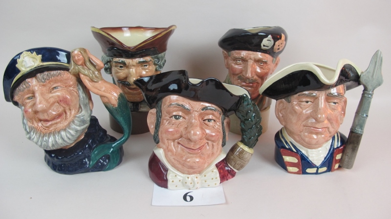Five Royal Doulton character jugs, Old S