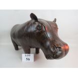 A Liberty leather hippo by Omersa, 65 cm long,