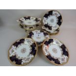 A fine quality Coalport fourteen piece dessert service, c1900,