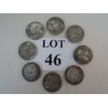 Eight Chinese coins,