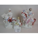 Three Victorian Staffordshire pottery mounted figures, 'Havelock',