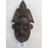An African tribal mask, 20th century, ha