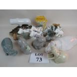 Nineteen ceramic models of hippo's, incl