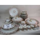 A pretty French porcelain forty piece ta