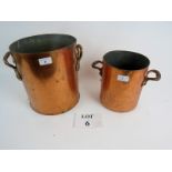 Two 19th century copper pots,