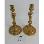 A superb pair of Neo-classical Revival gilded candlesticks est: £80-£120