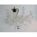 Three excellent quality glass decanters,