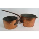 Two large 19th century copper pans with iron handles est: £60-£90