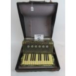 A cased German accordion Meinel & Herald,