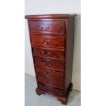 A 20th century mahogany tallboy chest of seven drawers,