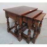 A nest of three period style Titchmarsh & Goodwin solid oak side tables est: £50-£80