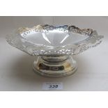 A silver octagonal tazza with pierced de