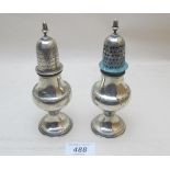 A pair of silver sugar casters, Birmingh