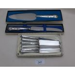 A set of silver handle tea knives, Sheff