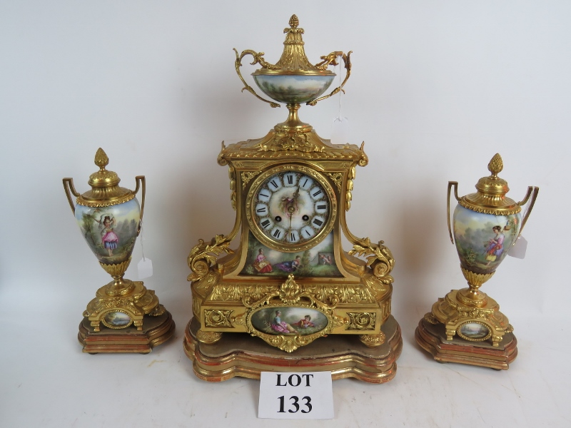 A fine quality French porcelain and gilt