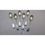 A set of six Victorian silver teaspoons,