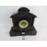 A marble 19th century mantel clock (a/f)