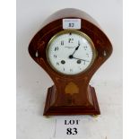 An Art Nouveau inlaid mantel clock est: