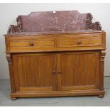 A Victorian pitch pine commode/wash stan