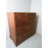 A 19th century oak chest of two short ov
