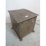 A 19th Century brass and copper coal box