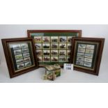 Cigarette cards and similar, framed and