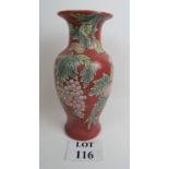 Modern Chinese lamp base or vase, grapes