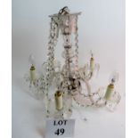 An early 20th century glass chandelier,