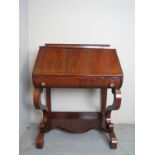 A late 19th century mahogany bureau, wit