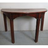 A 19th century mahogany demi-lune table,