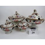 A 19th century ironstone china part dinner service decorated in the 'Japan' palette,