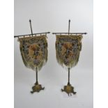 A pair of decorative 19th century gilt-metal table screens,