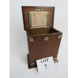 An Edwardian oak desk-top stationary box with brass mounts,