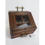 An Edwardian oak sewing box,