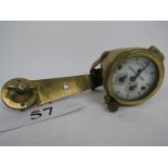 A vintage brass cased nautical knot master gauge,