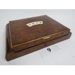 A stylish Art Deco birds-eye maple-wood games box,