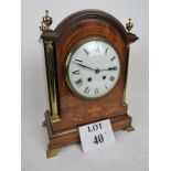 A fine quality Edwardian marquetry inlaid mahogany chiming mantle clock,