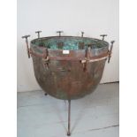 A fantastic large copper kettle drum by