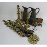 A collection of metalware to include two