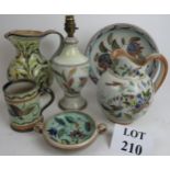 Six pieces of Glyn College hand painted Denby pottery est: £80-£1202