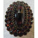 A 14ct gold garnet set ring, size L est: